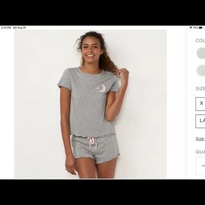 Lauren Conrad Lettuce Edge Top & Shorty PJs in S/M
